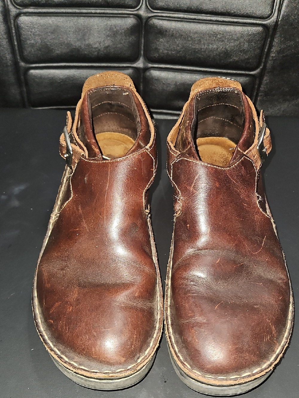 Naot Malta brown leather buckle ankle bootie comfort shoes Size 9